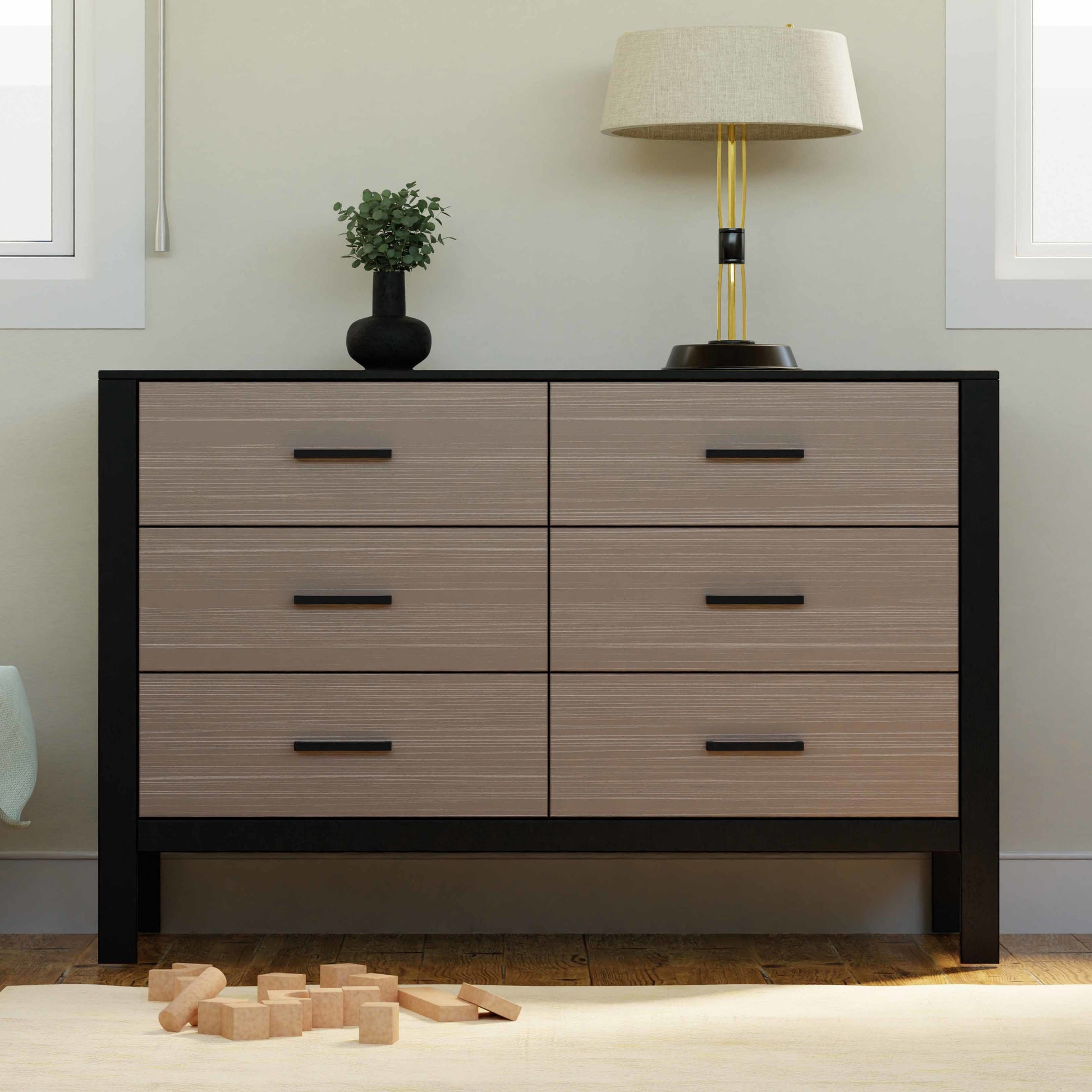 F23226ECWD,Carter's,Radley 6-Drawer Dresser in Ebony & Coastwood