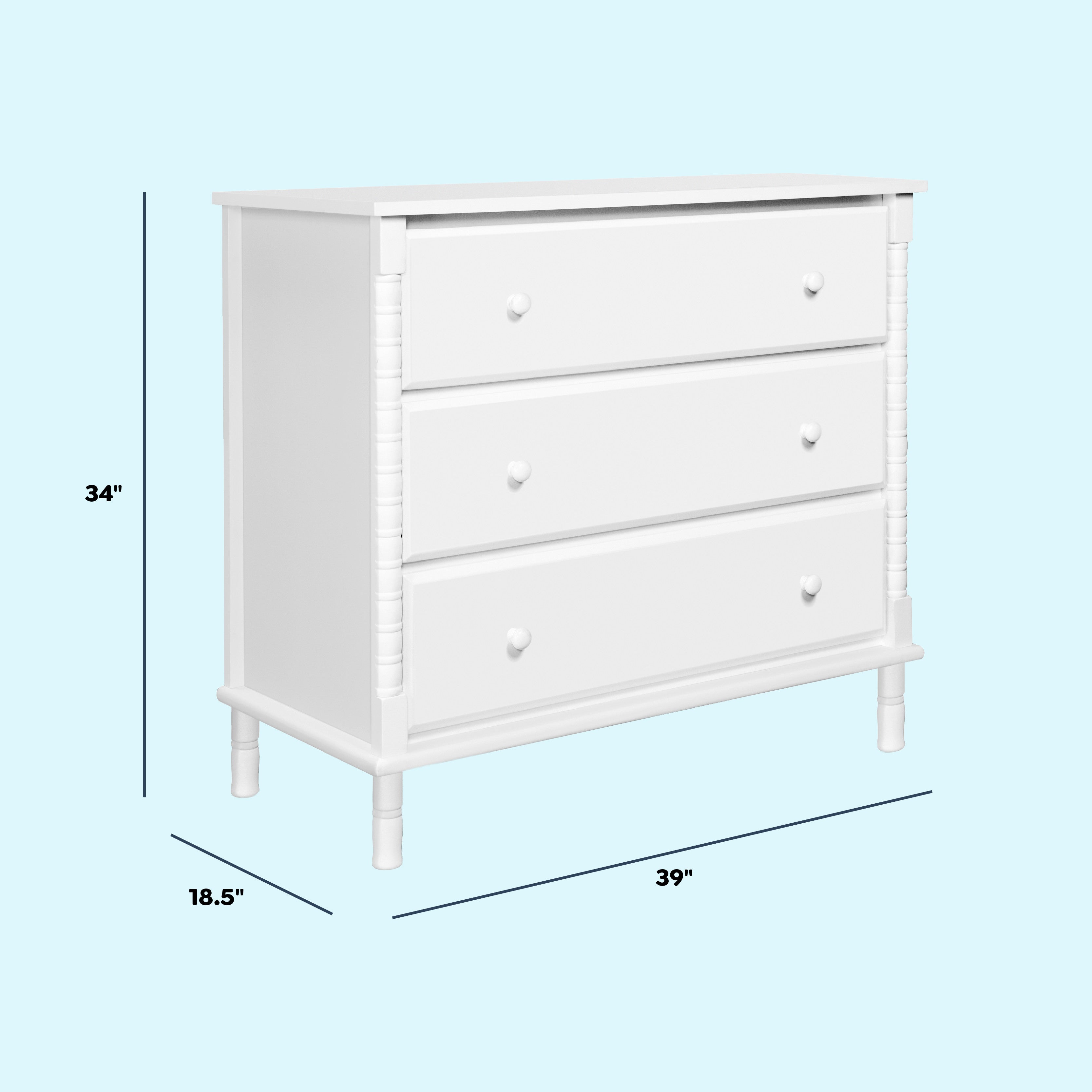 Jenny Lind Spindle 3-Drawer Dresser – DaVinci Baby