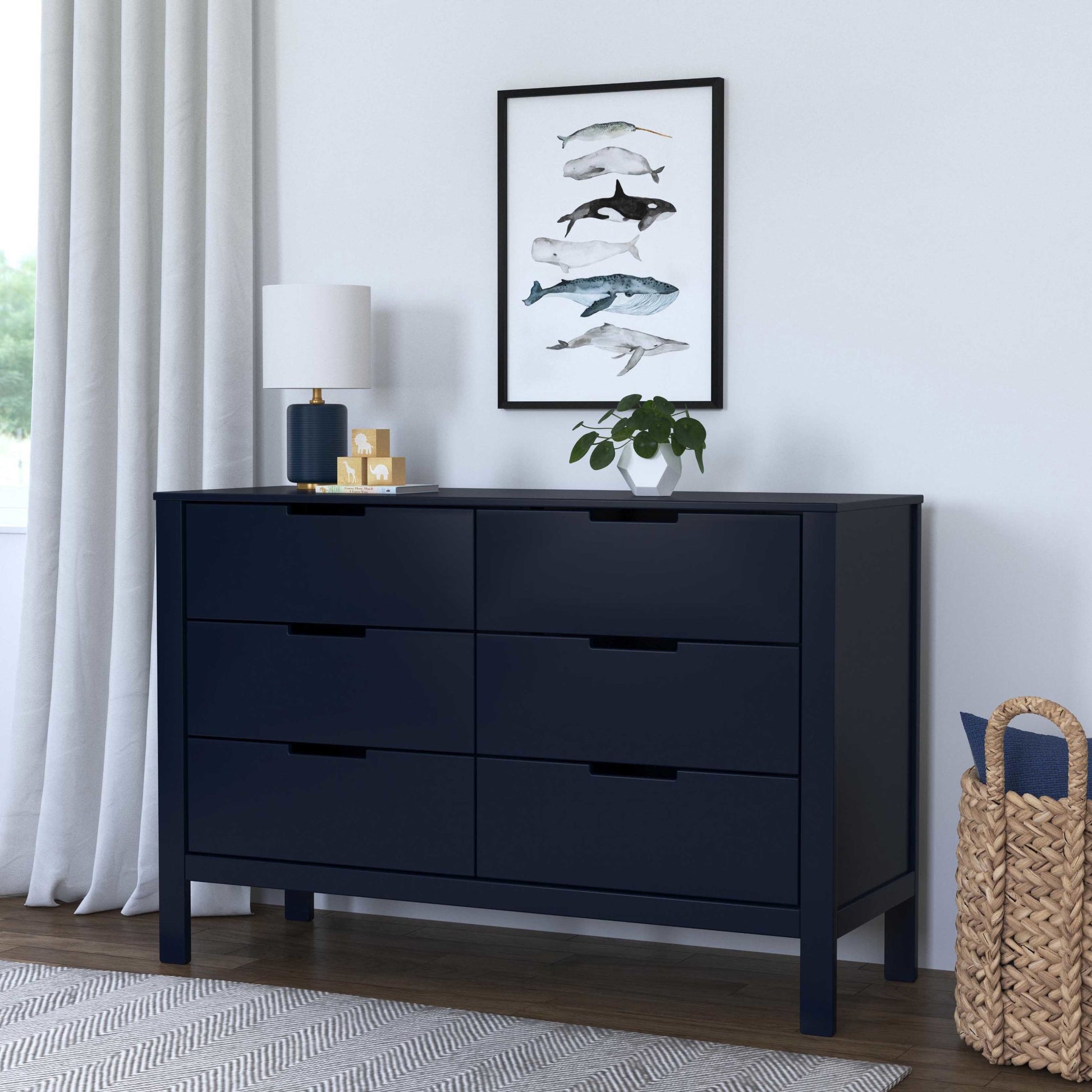 F11926V,Carter's,Colby 6-Drawer Double Dresser in Navy