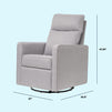 M19787MIG,DaVinci,Gabby Pillowback Swivel Glider in Misty Grey