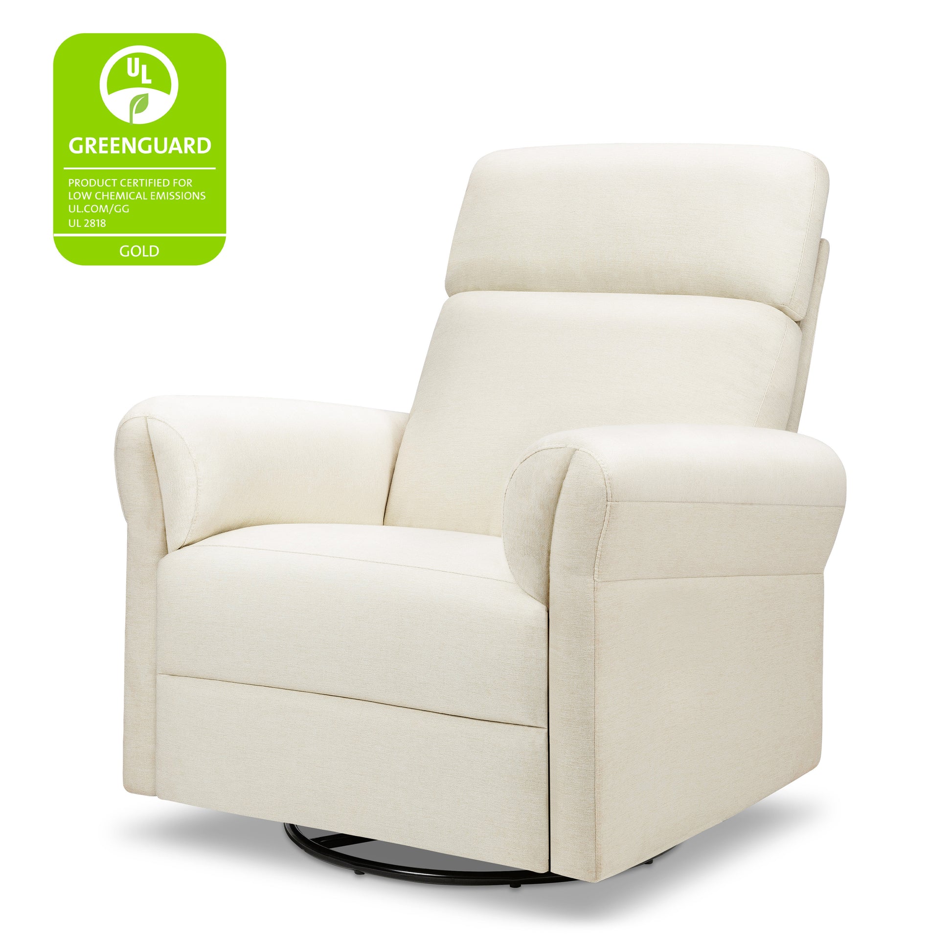 M24386VN,DaVinci,Suzy Flex Swivel Recliner w/ Adj. Arms & Headrest in Vanilla