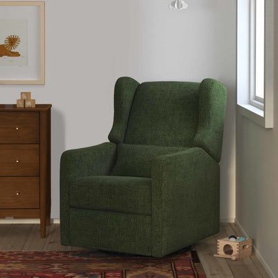 F19587PFGL,Carter's,Arlo Recliner and Swivel Glider in Performance Forest Green Linen