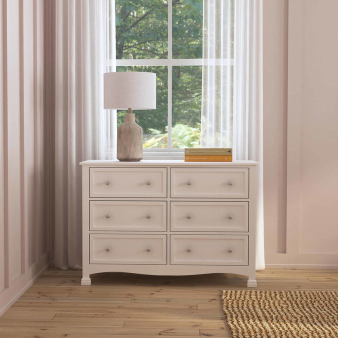 M5529W,DaVinci,Kalani 6-Drawer Double Wide Dresser in White Finish