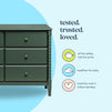 M7326FRGR,DaVinci,Jenny Lind Spindle 6-Drawer Dresser in Forest Green