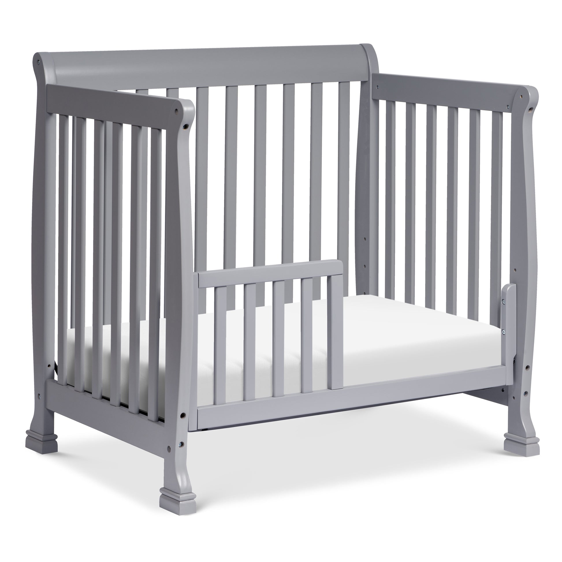 M5598G,DaVinci,Kalani 4-in-1 Convertible Mini Crib in Grey Finish