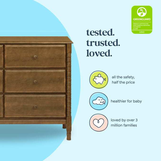 M7326L,DaVinci,Jenny Lind Spindle 6-Drawer Dresser in Walnut