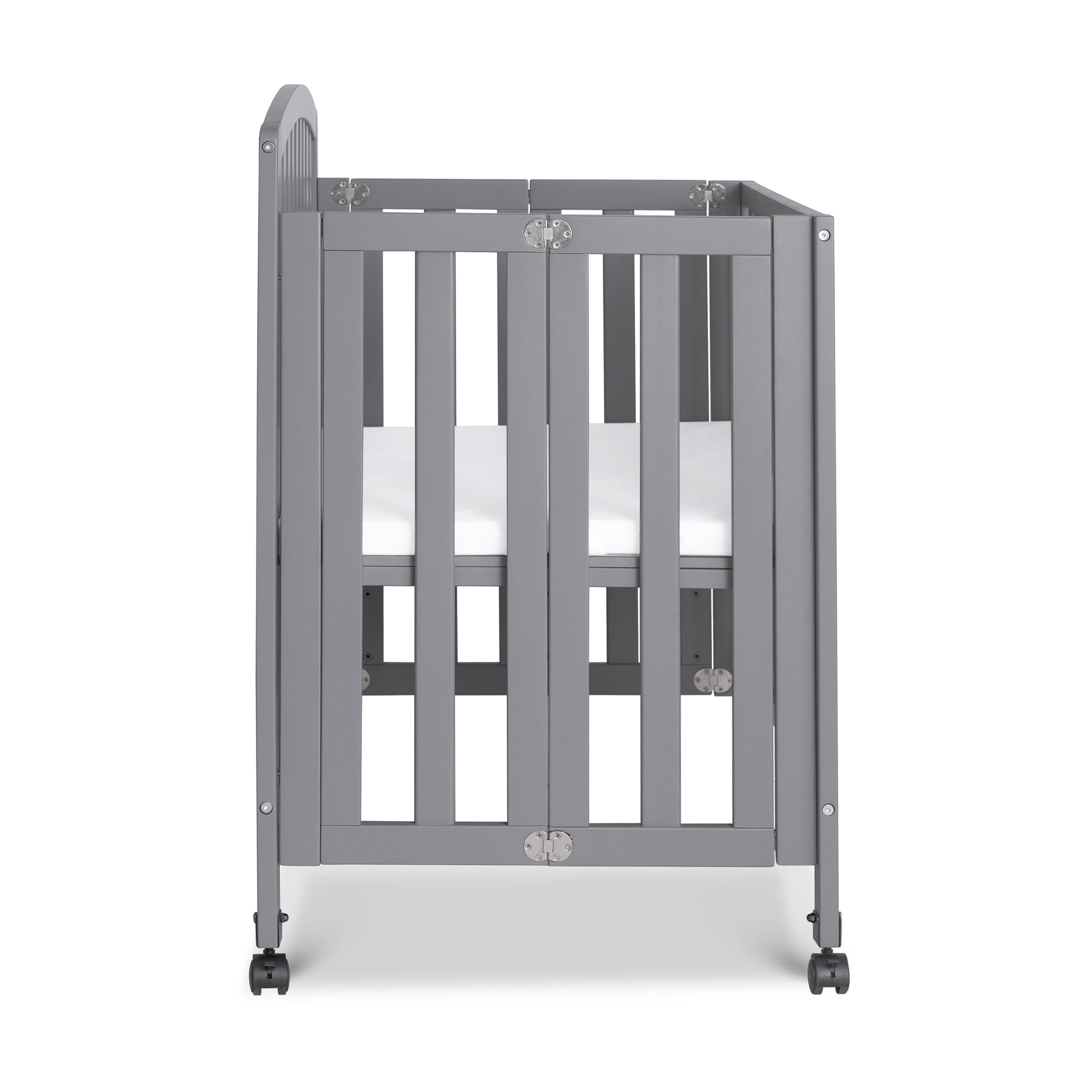 M18198G,DaVinci,Dylan Folding Portable 3-in-1 MiniCrib and TwinBed in Grey