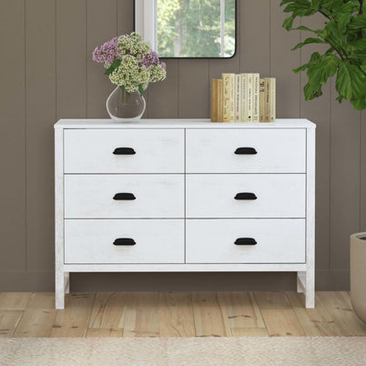 M13516CGW,DaVinci,Fairway 6-Drawer Double Dresser in Cottage White