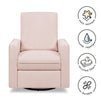 M19387PBPEW,Penny Swivel Recliner in Performance Pale Blush Pink Eco-Weave