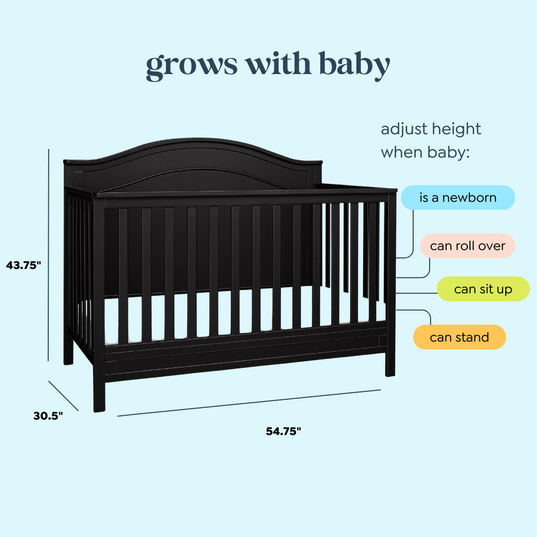 M12801E,DaVinci,Charlie 4-in-1 Convertible Crib in Ebony