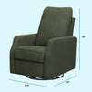 M33187COB,DaVinci,Lucas Pillowback Swivel Recliner in Cozy Olive Boucle