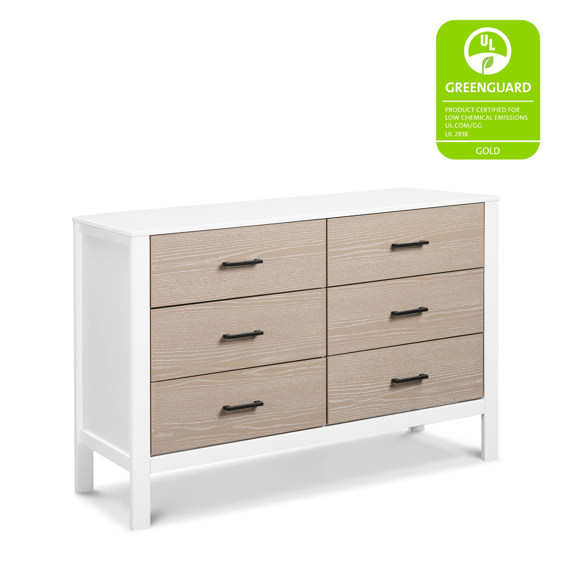 F23226WCWD,Carter's,Radley 6-Drawer Dresser in White & Coastwood