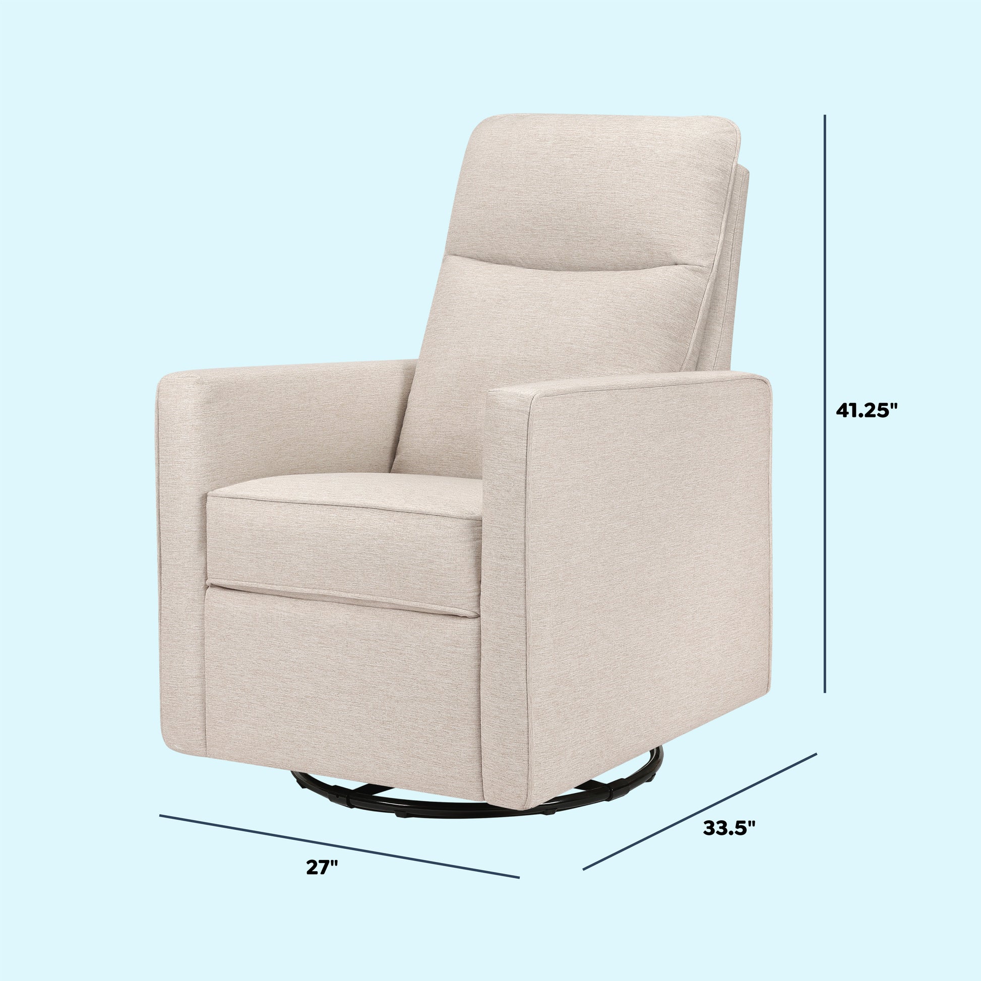 M19787BH,DaVinci,Gabby Pillowback Swivel Glider in Beach