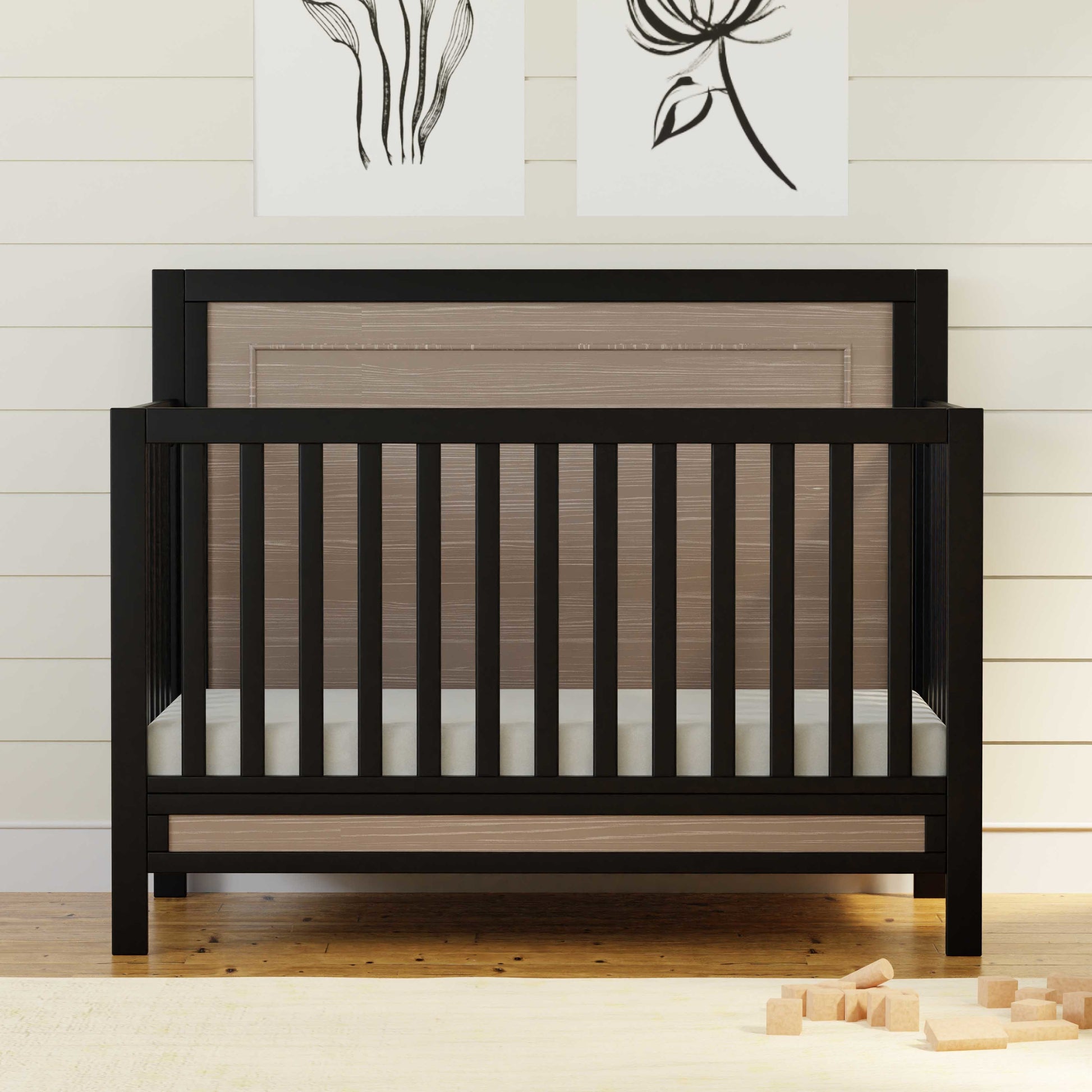 F23201ECWD,Carter's,Radley 4-in-1 Convertible Crib in Ebony & Coastwood