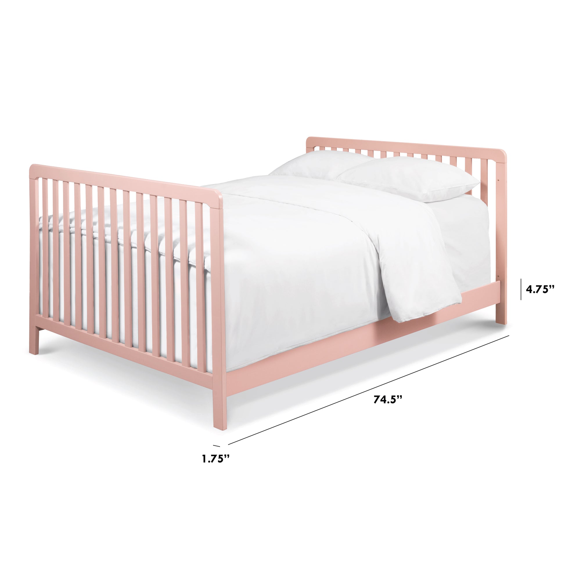 M5789LP,The MDB Family,Hidden Hardware Twin/Full Size Bed Conversion Kit in Petal Pink