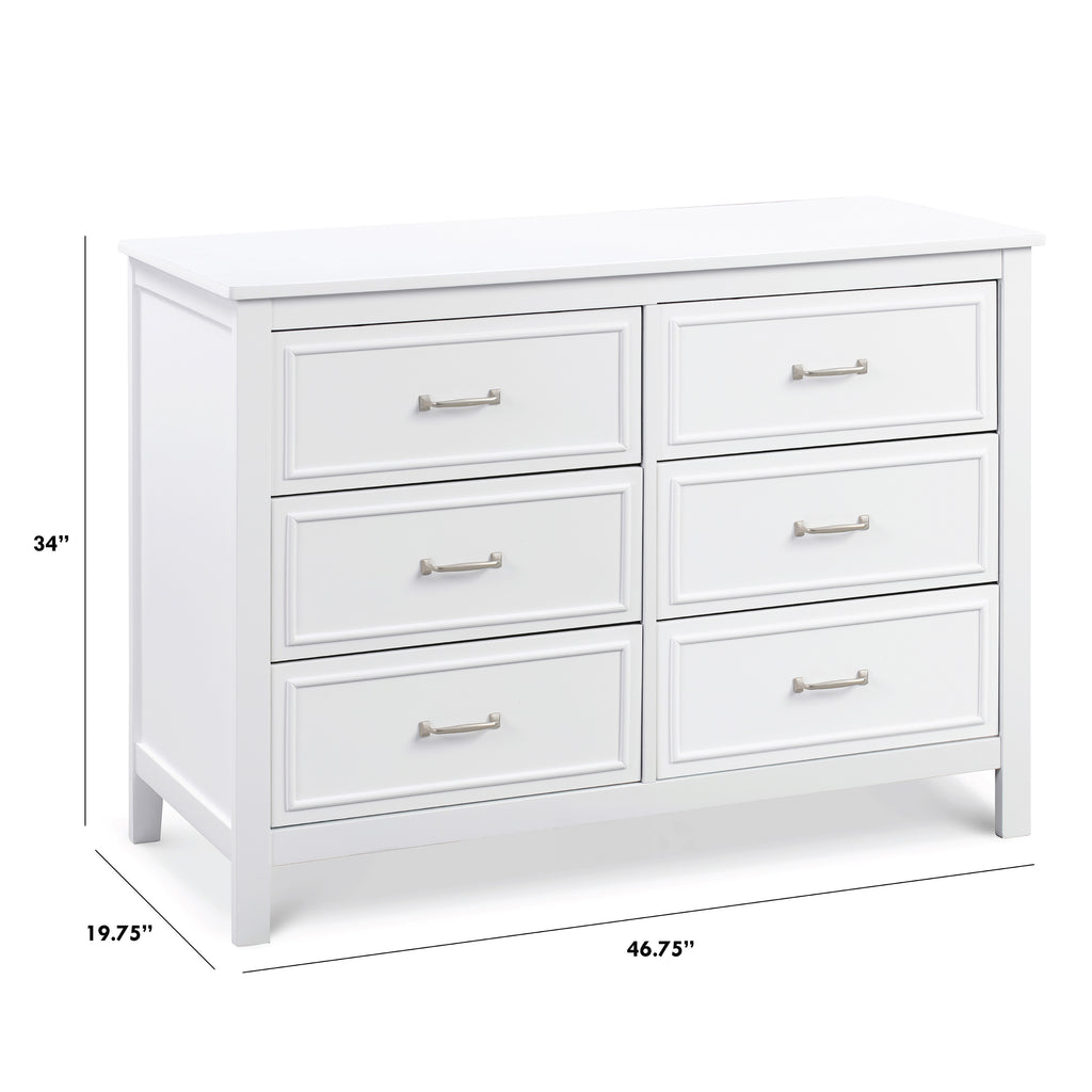 M12826W,Charlie 6-Drawer Double Dresser in White