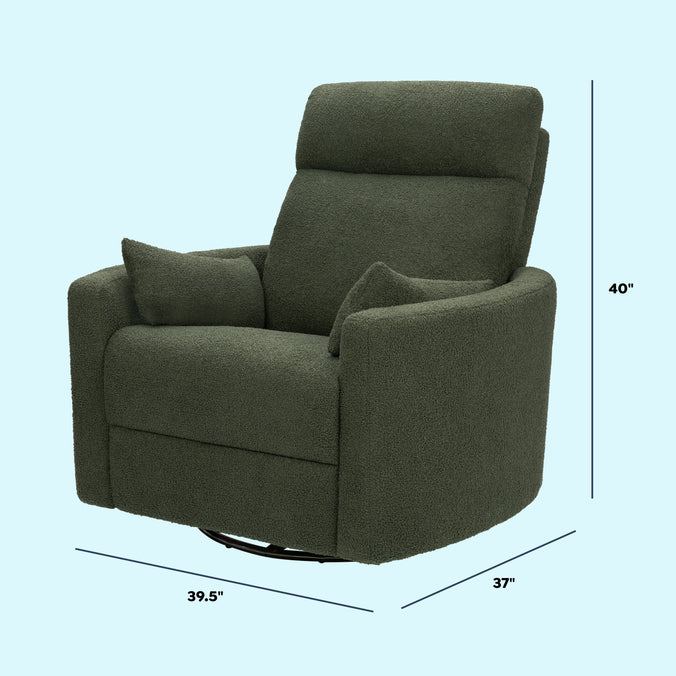 M33787COB,DaVinci,Atlas Swivel Recliner in Cozy Olive Boucle
