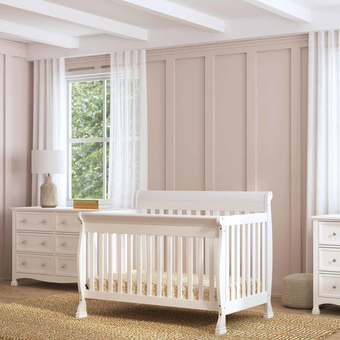 M5501W,DaVinci,Kalani 4-in-1 Convertible Crib in White Finish