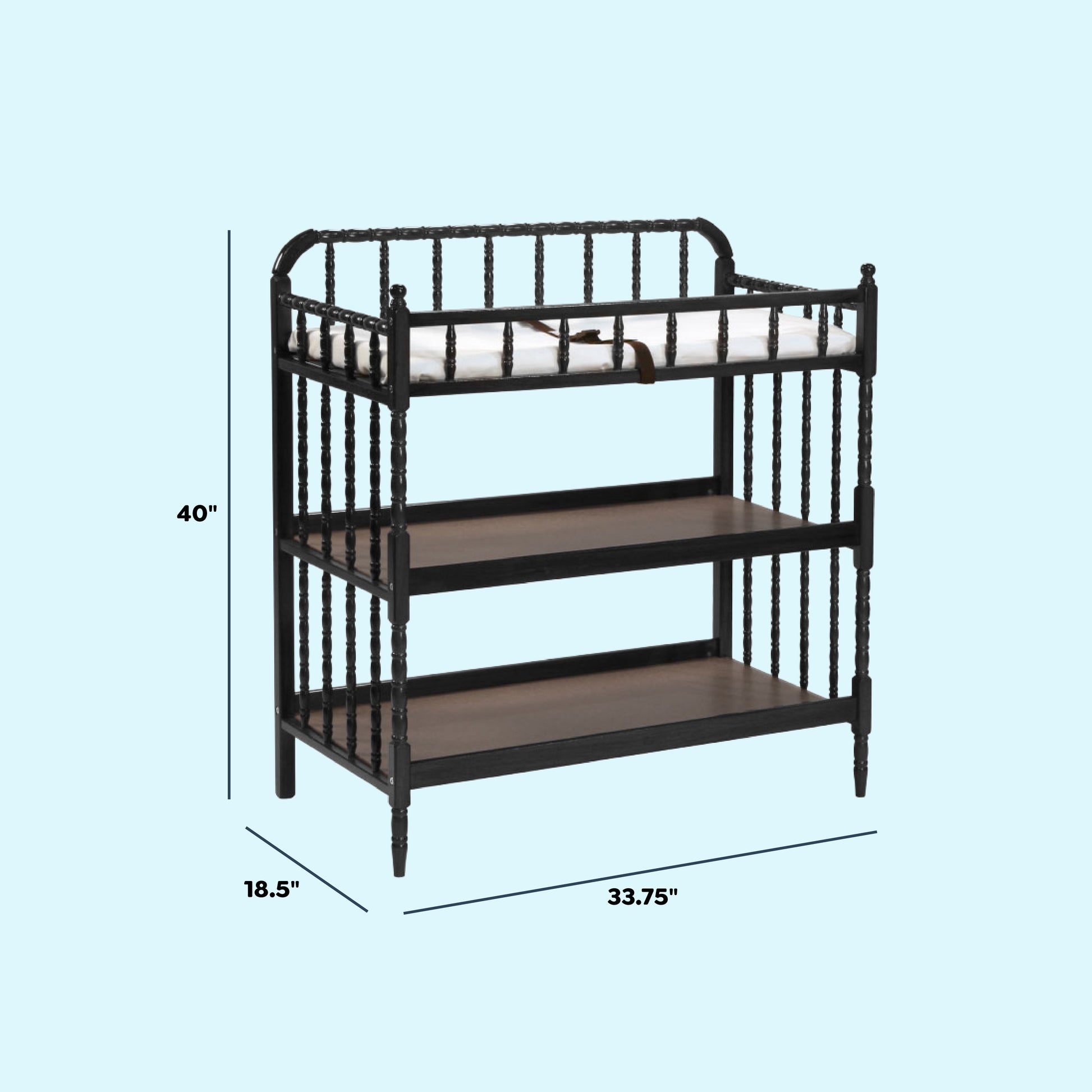 M0302EP,DaVinci,Jenny Lind Changing Table in Ebony Finish