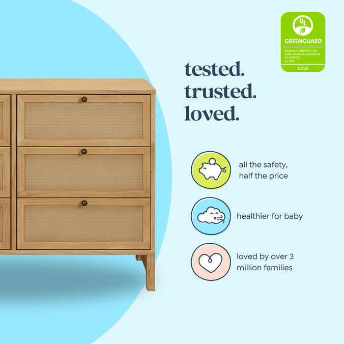 M24926HY,Margot 6-Drawer Dresser in Honey