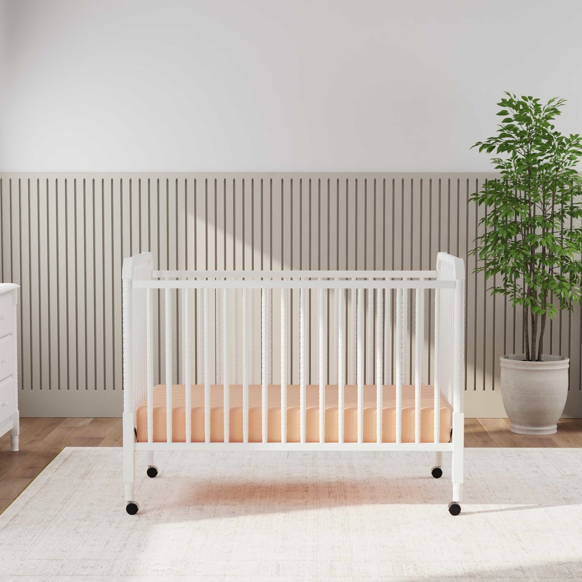 M7391W,DaVinci,Jenny Lind Stationary Crib In White Finish