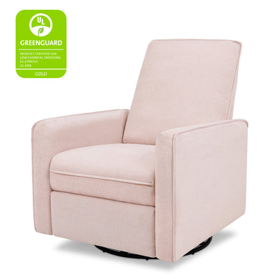 M19387PBPEW,DaVinci,Penny Swivel Recliner in Performance Pale Blush Pink Eco-Weave