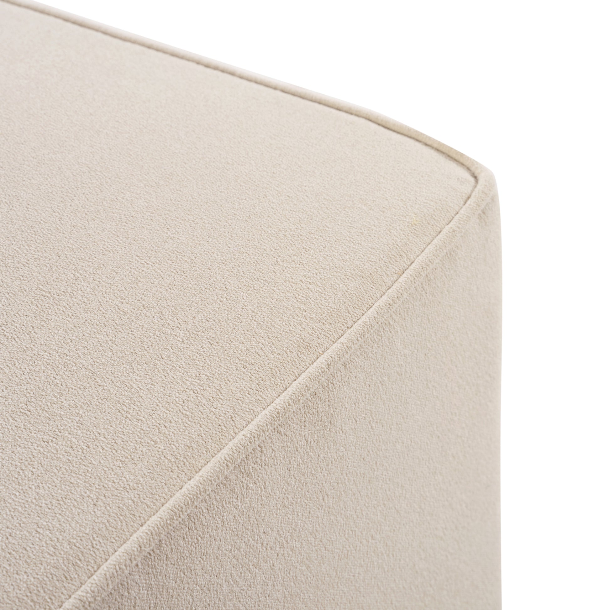 M13985CM,DaVinci,Davinci Universal Gliding Ottoman in Cream Finish with Cream Piping