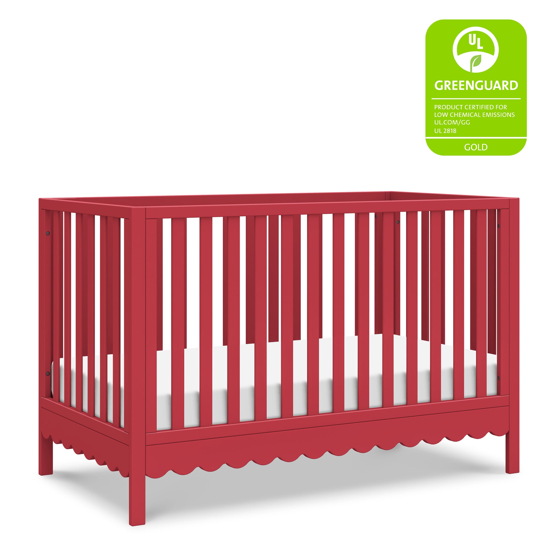 M27801TRD,Sammy Scallop 4-in-1 Convertible Crib in Strawberry Red