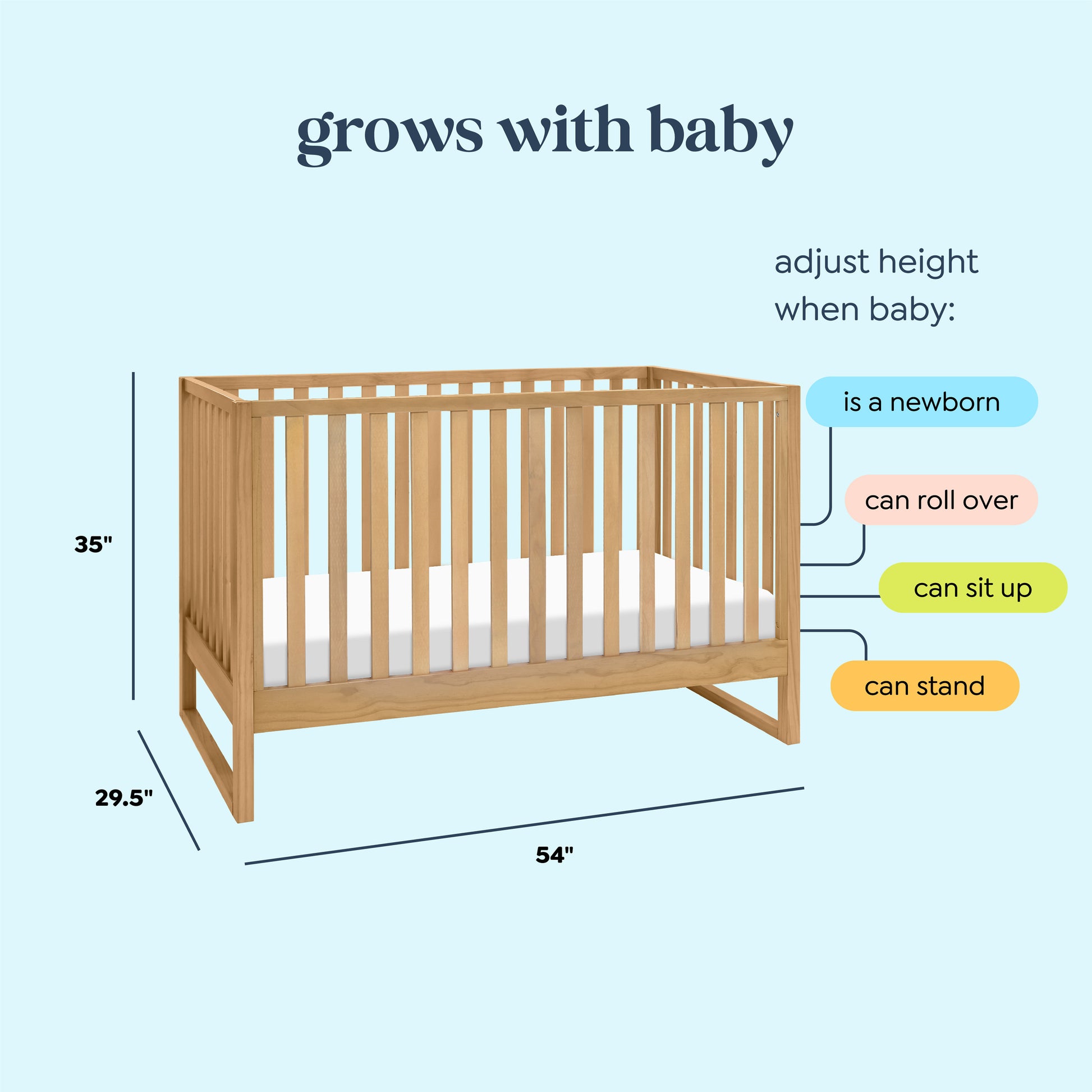 M25001HY,DaVinci,Hunter 3-in-1 Convertible Crib in Honey