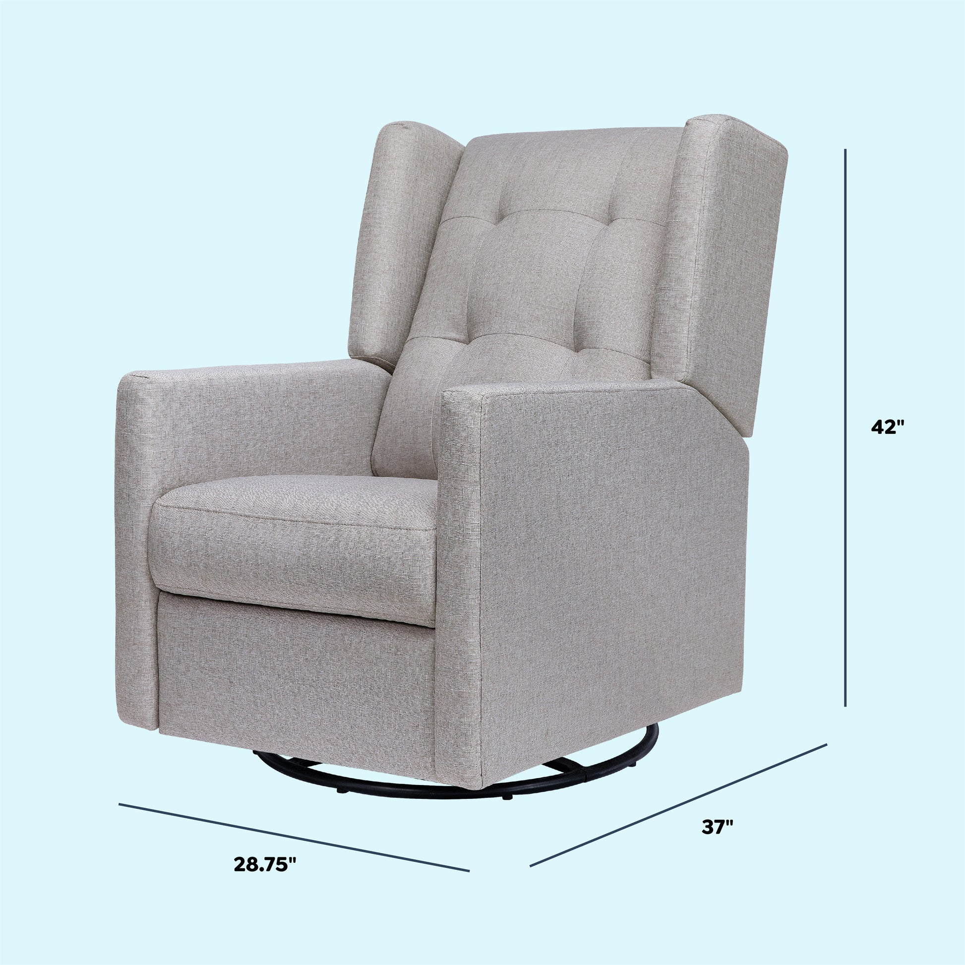 M21287MIG,DaVinci,Maddox Recliner and Swivel Glider in Misty Grey