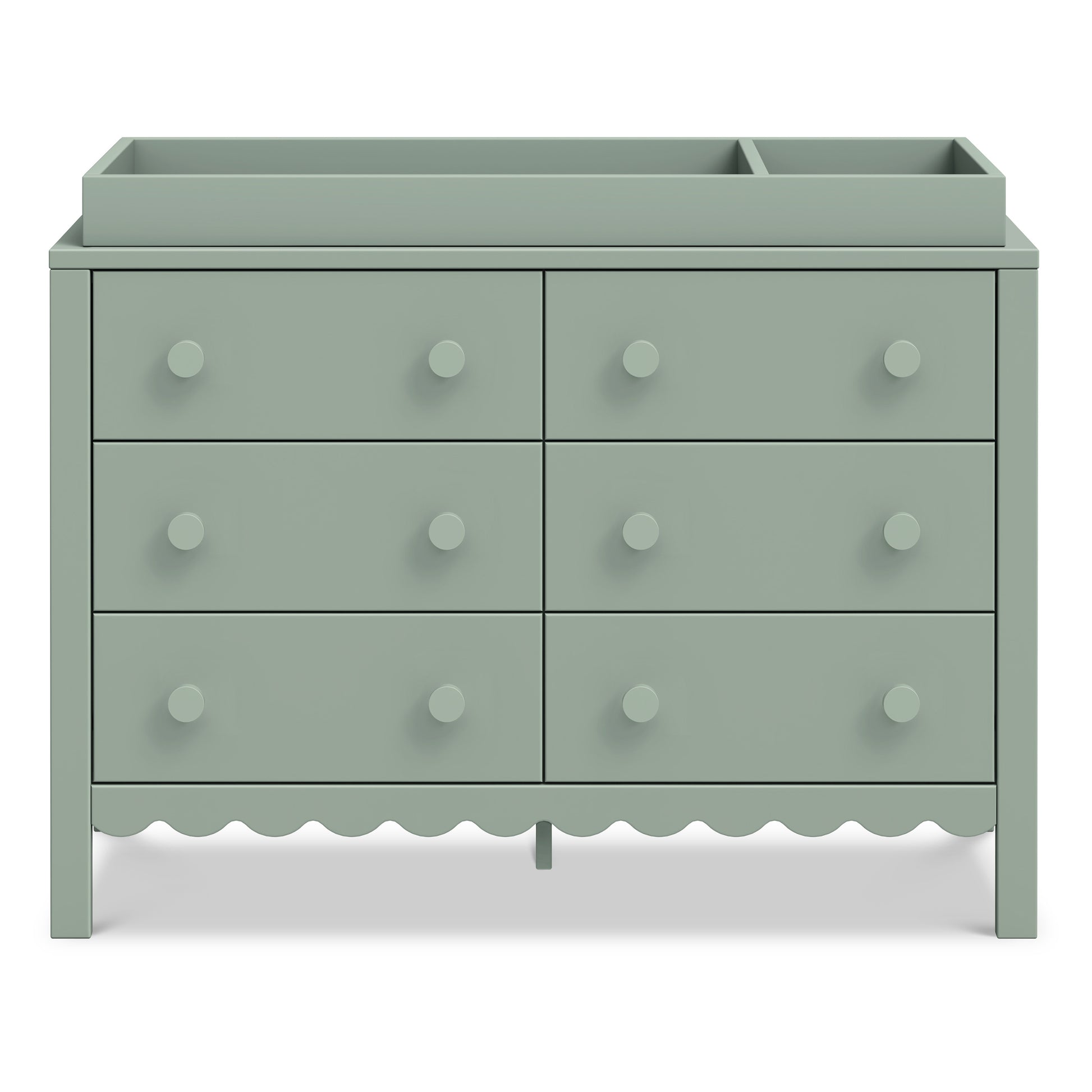 M27826LS,Sammy Scallop 6-Drawer Dresser in Light Sage