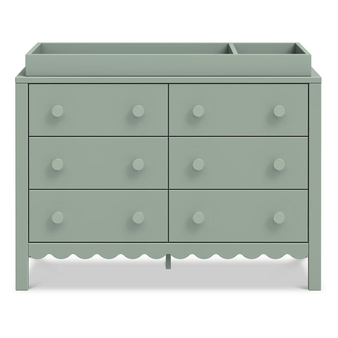 M27826LS,DaVinci,Sammy Scallop 6-Drawer Dresser in Light Sage