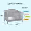 M12801G,DaVinci,Charlie 4-in-1 Convertible Crib in Grey