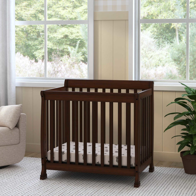 M5598Q,DaVinci,Kalani 4-in-1 Convertible Mini Crib in Espresso Finish