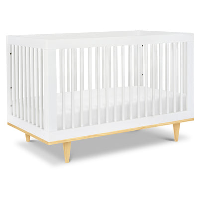 W4901WN,DaVinci,Marley 3-In-1 Convertible Crib in White Finish and Natural Legs