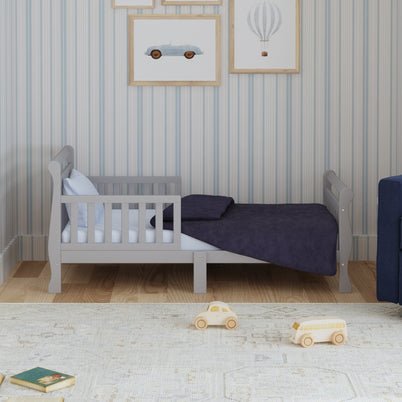 M2990G,DaVinci,Sleigh Toddler Bed in Grey Finish