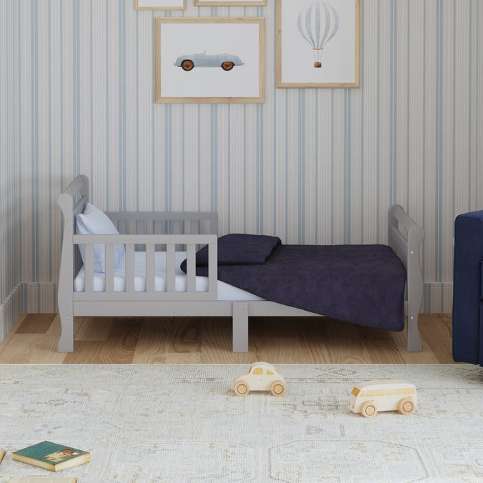 M2990G,DaVinci,Sleigh Toddler Bed in Grey Finish