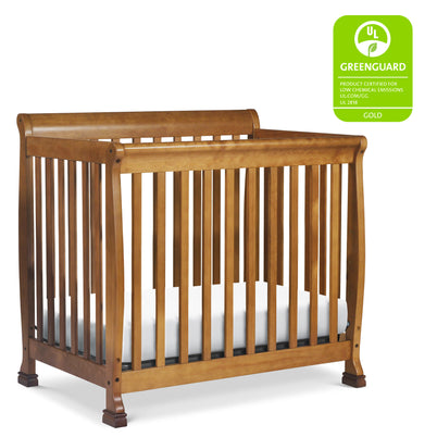 M5598CT,DaVinci,Kalani 4-in-1 Convertible Mini Crib in Chestnut Finish