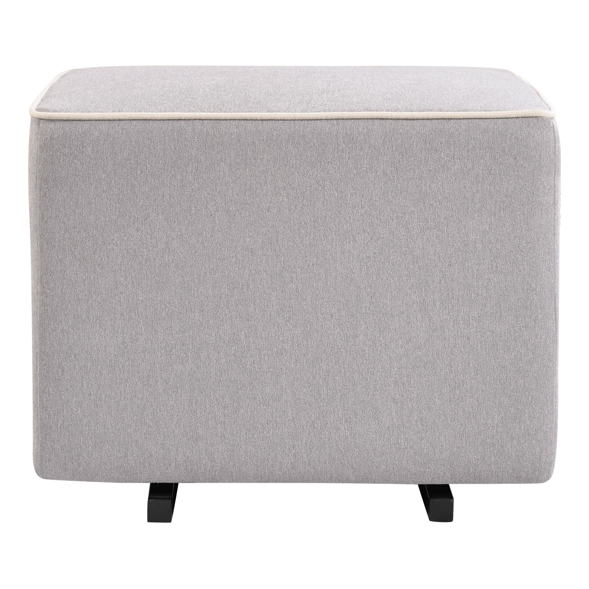 M13985GCM,DaVinci,Davinci Universal Gliding Ottoman in Grey Finish with Cream Piping