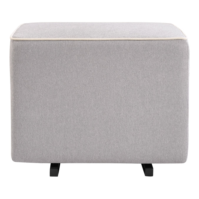 M13985GCM,DaVinci,Davinci Universal Gliding Ottoman in Grey Finish with Cream Piping