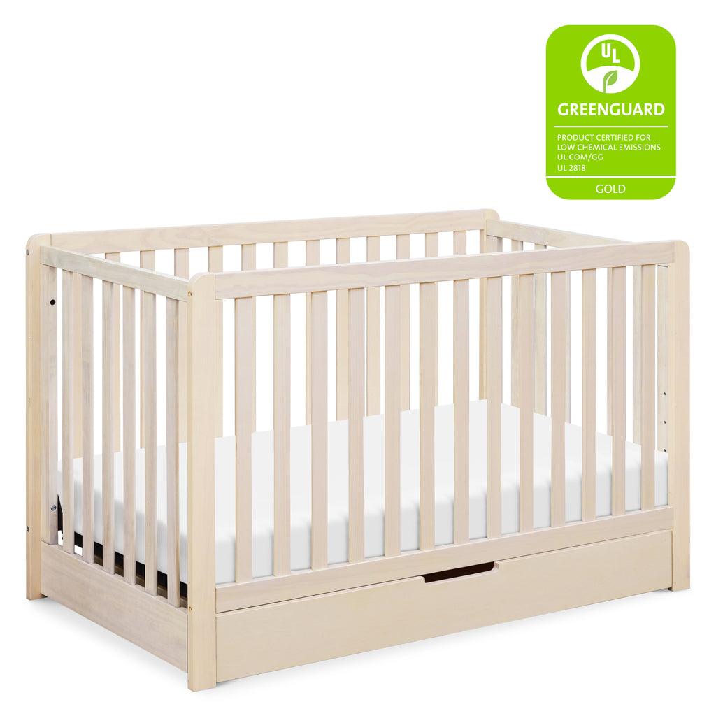 F11951W,Colby 4-in-1 Convertible Crib w/ Trundle Drawer in White Washed Natural