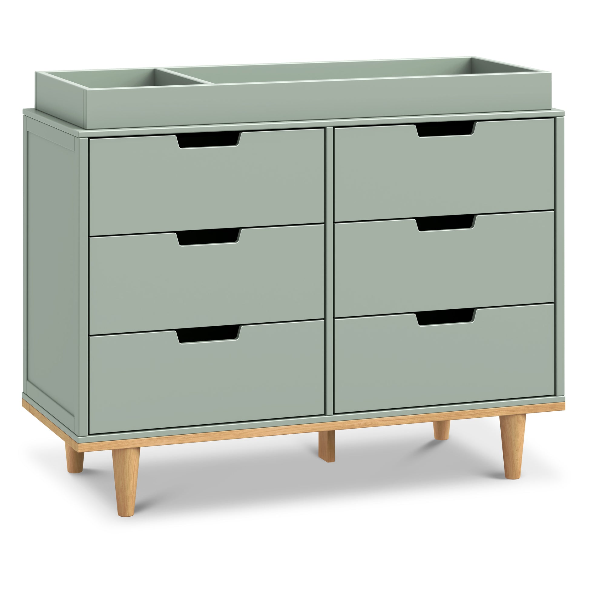 W4926LSHY,Marley 6-Drawer Double Dresser in Light Sage & Honey