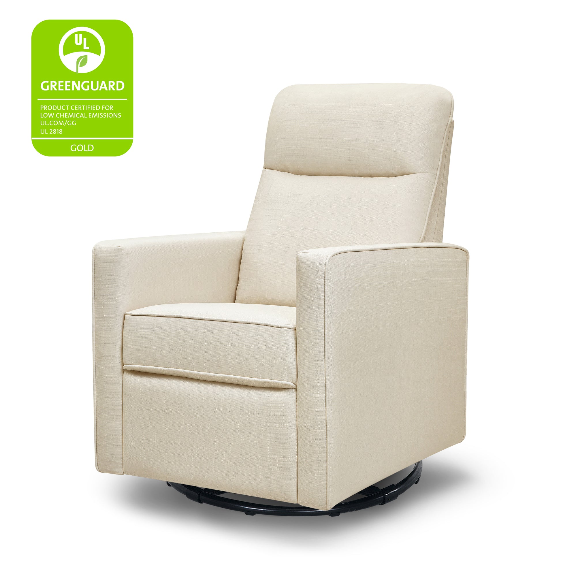 M19787NO,DaVinci,Gabby Pillowback Swivel Glider in Natural Oat