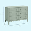 M27826LS,DaVinci,Sammy Scallop 6-Drawer Dresser in Light Sage