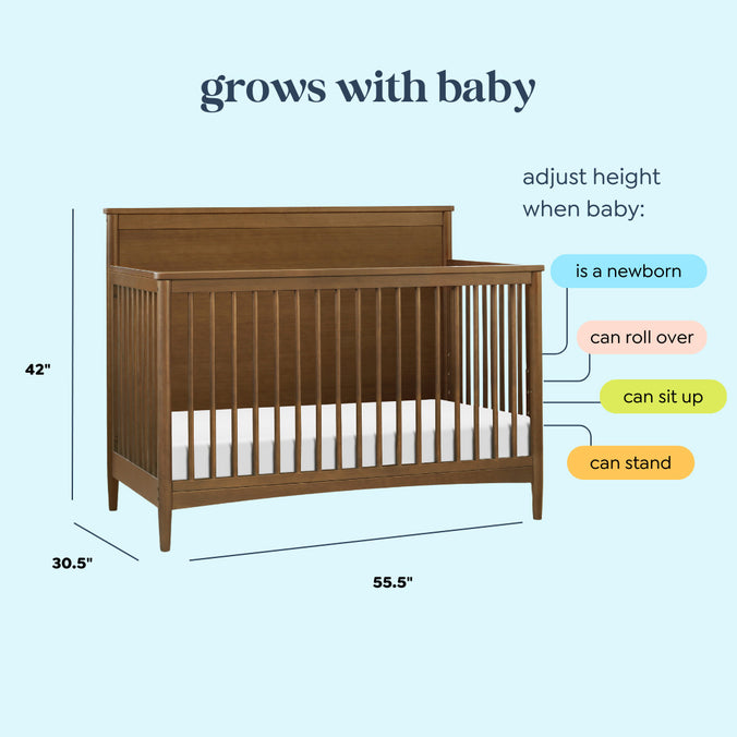 M27301L,DaVinci,Frem 4-in-1 Convertible Crib in Walnut