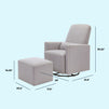 M11687GCM,Olive Glider and Ottoman in Grey Finish w/Cream Piping