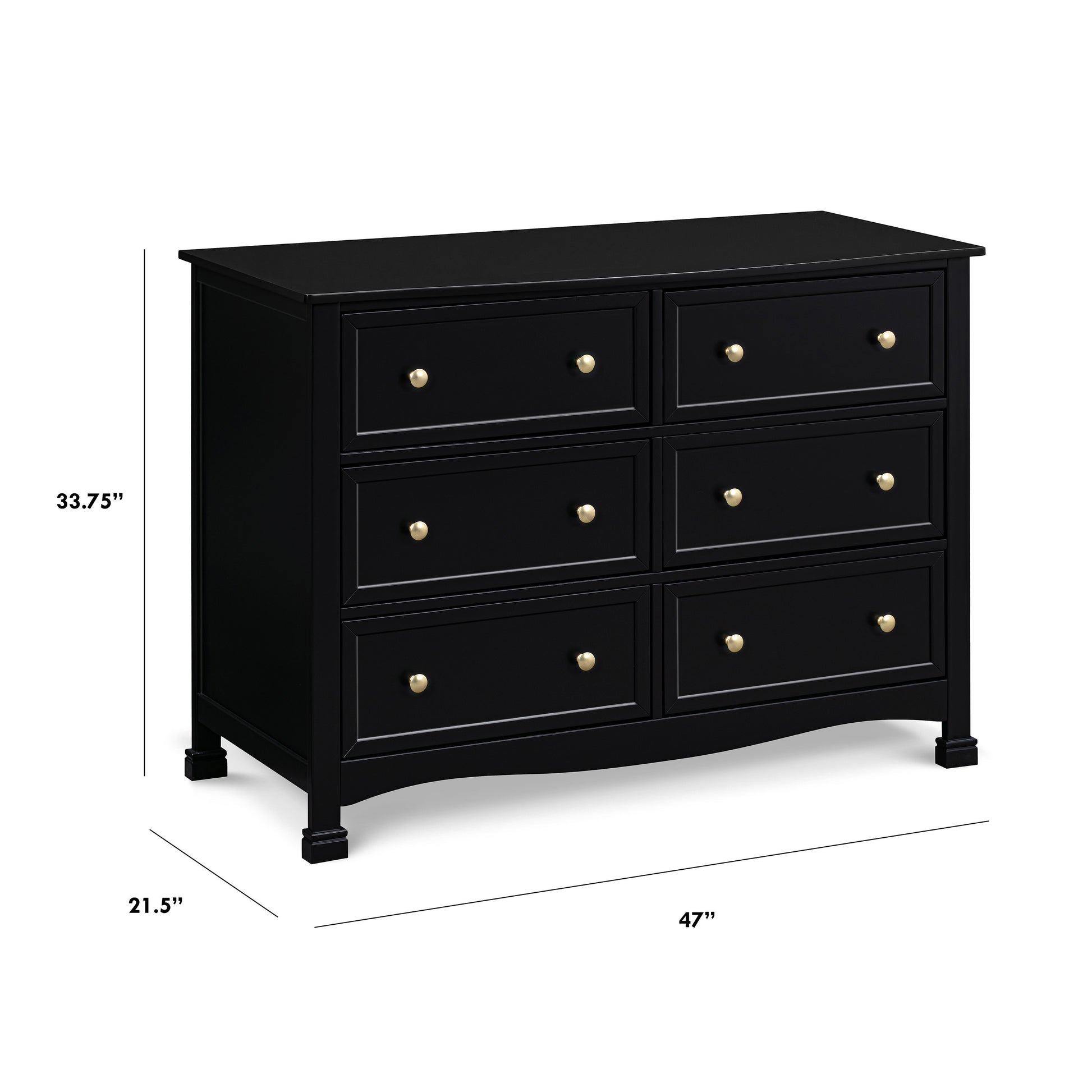 M5529E,DaVinci,Kalani 6-Drawer Double Wide Dresser in Ebony