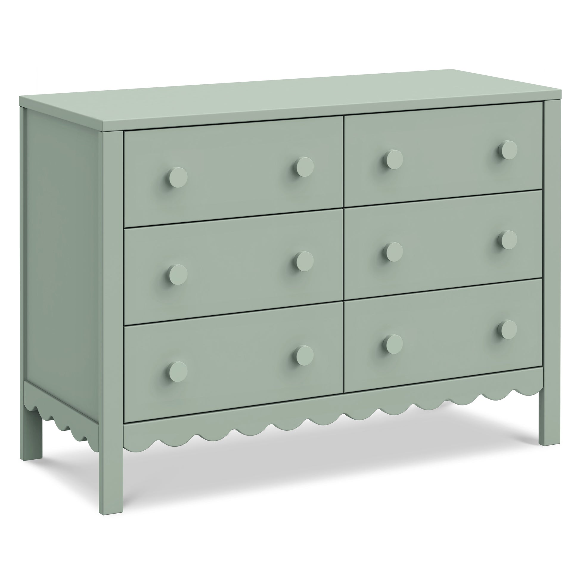 M27826LS,DaVinci,Sammy Scallop 6-Drawer Dresser in Light Sage