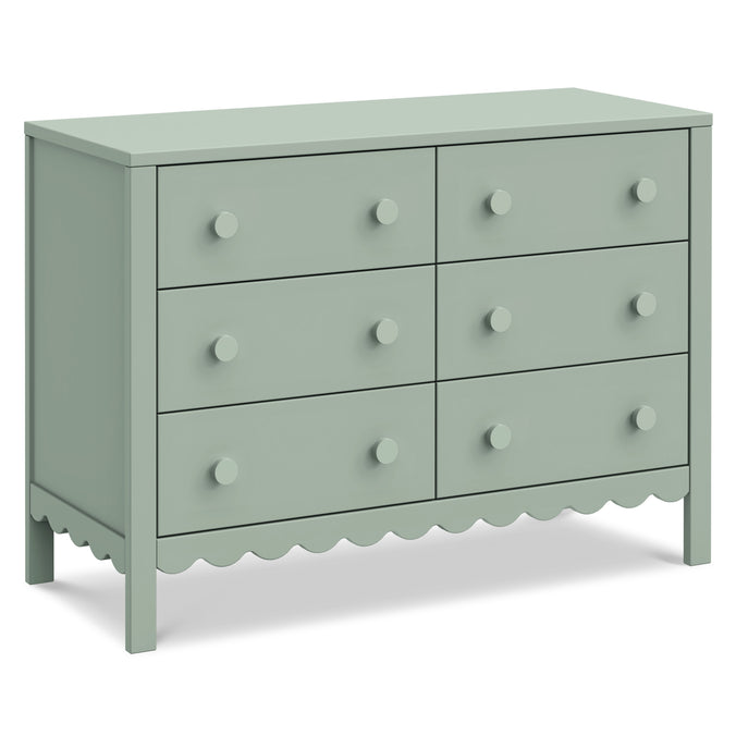 M27826LS,Sammy Scallop 6-Drawer Dresser in Light Sage