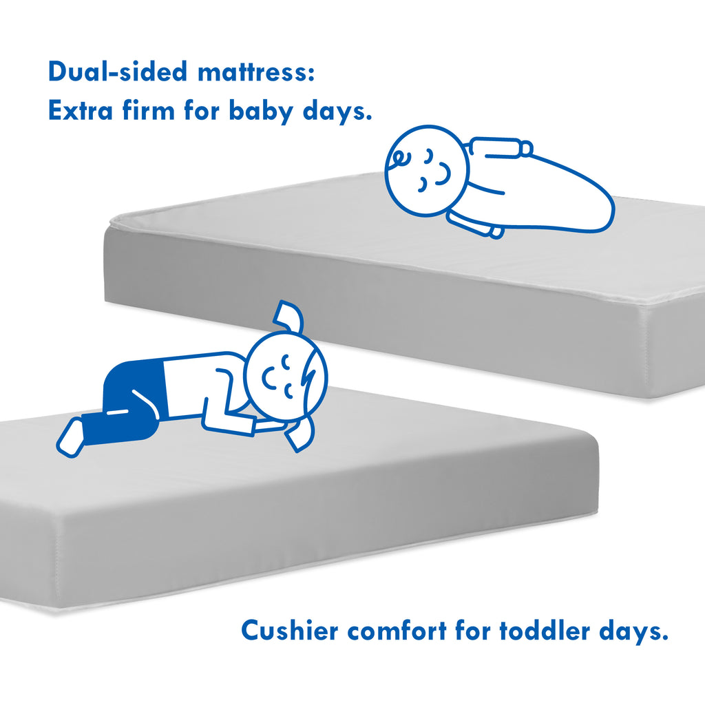 M5380C,Deluxe Coil Dual-Sided Crib & Toddler Mattress 100% Non-Toxic & Dual Sided Firmness